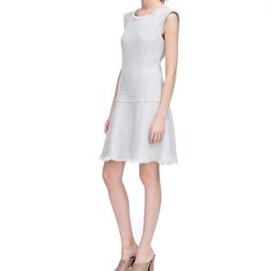 Rebecca Taylor Sleeveless Tweed Back Zip Above Knee Dress